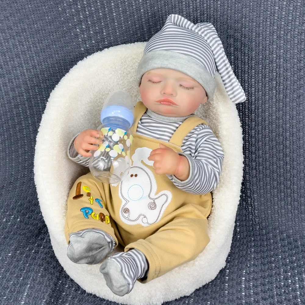 20 Inch Sleeping Reborn Baby Doll, Premium Vinyl Material, Cute Expression & Exquisite Features, Fully Poseable Limbs, Gift Box