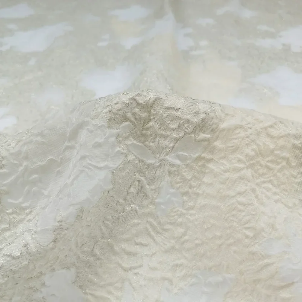 

Жаккардовая ткань из золотой проволоки из органзы, весна-лето, тонкое, тонкое, дышащее, платье, одежда, брендовый модный дизайн, ткань для шитья своими руками