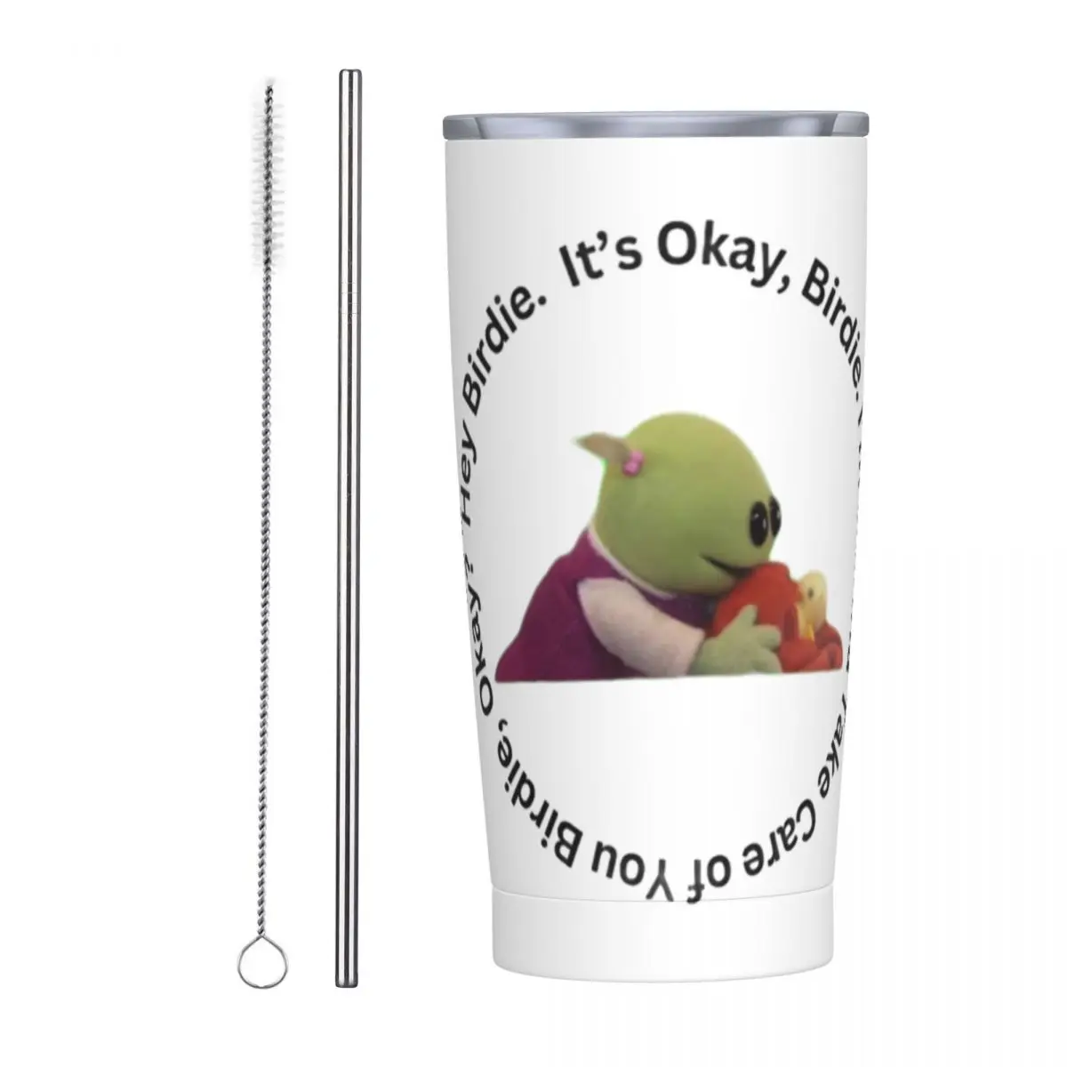 Nanalan I'm Gonna Take Care Of You Birdie Insulated Tumbler with Straws Lid Funny Coffee Mugs Office Home Hot Cold Drinks Cups