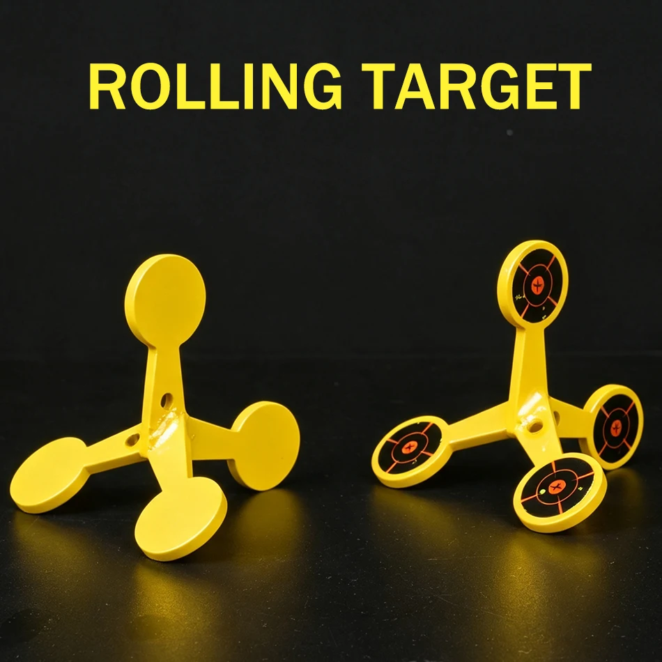 Spinning Shoot Target with 10 Sheets Splash Target Paper 4MM Rolling Shoot Practice Target Automatic Flip Shoot Accessories