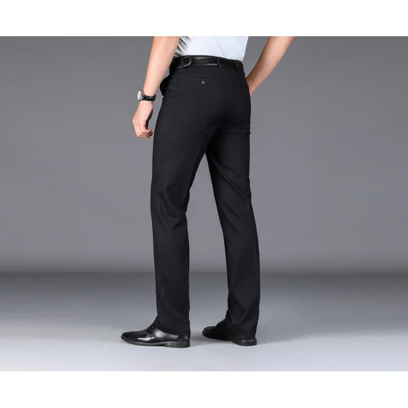 

High-End Office Suit Pants Men's Summer Thin Cold Breathable and Loose Middle-Aged plus-Sized plus Size Ice Silk Casual Pants