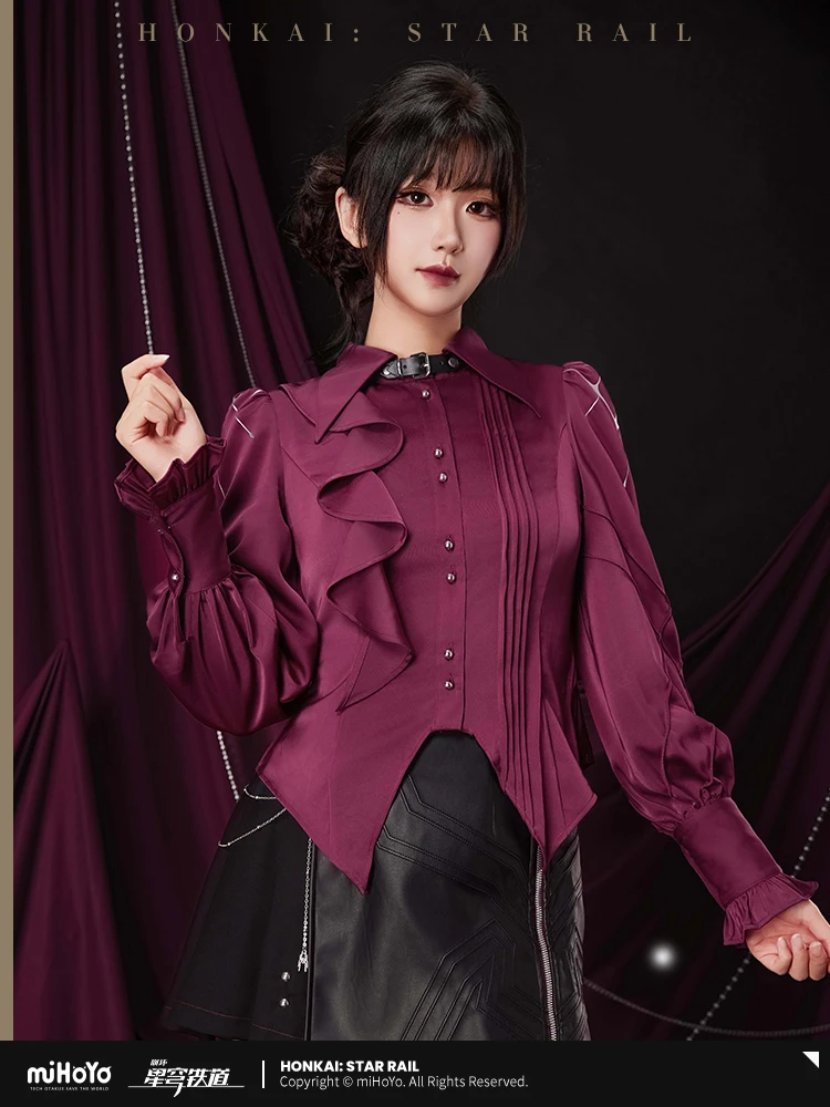 Pre-sale in March MiHoYo Official Game Honkai Star Rail Kafka Cosaply Costume Long Sleeve Shirt Women Fashion Slim Daily Tops