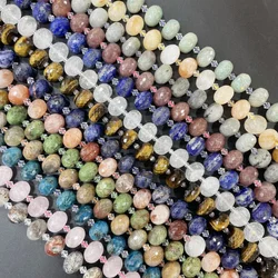 Natural Tiger Eye Crazy Agate Multifaceted Rainbow Gemstone DIY Beads for Jewelry Bracelet Necklace Pendant Decoration Gift