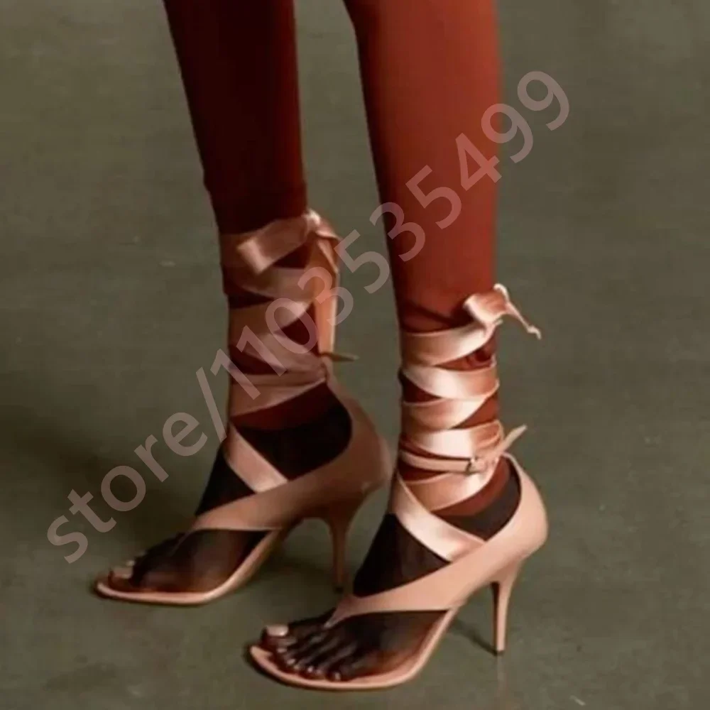 Pink Clip-Toe Strap Fashion Women's Sandals 2025 Summer New Party Casual Sandals Ins Style Sexy Catwalk Thin High Heels view 2