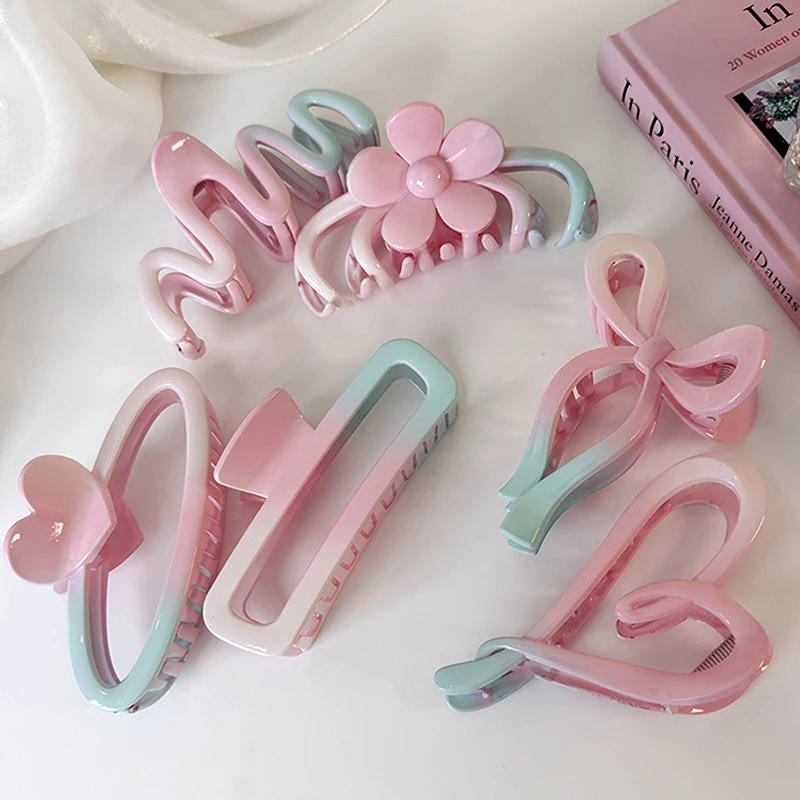 1Pcs Colorful Jelly Wave Hair Claw Hairpin Women Girls Fashion Design Korean Sweet Simple Irregular Hair Clip Headwear Wholesale