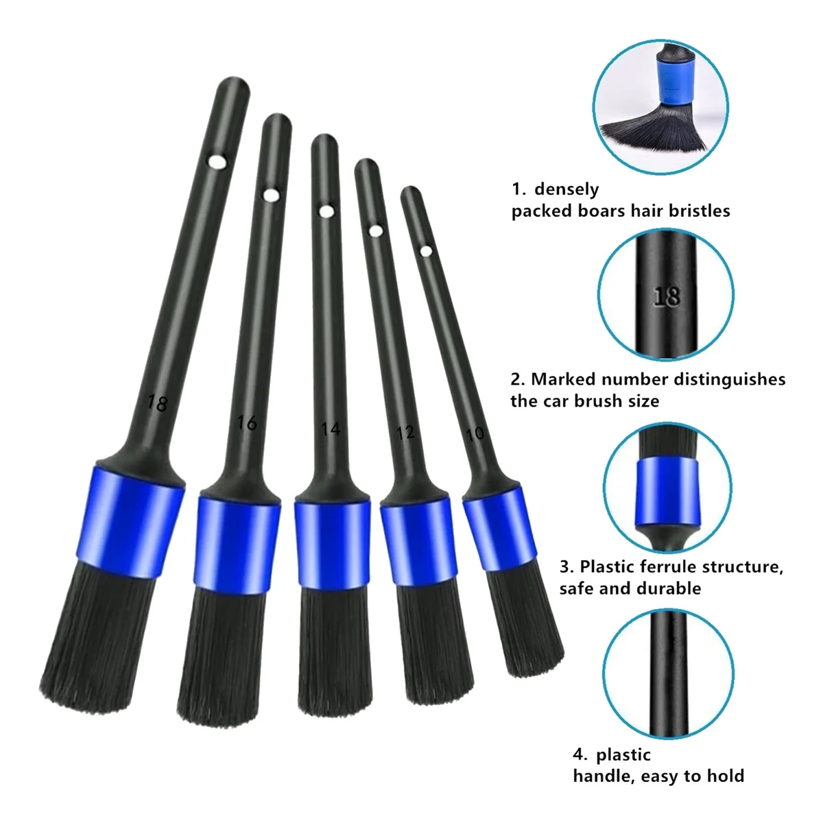 

Car Detailing Brush Set Car Brushes Auto Car Detailing Brush Set for Cleaning Wheels, Interior, Exterior, Dashboard