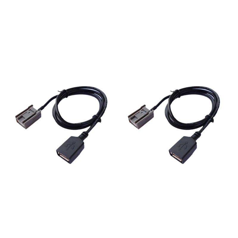 2X Car Aux USB Cable Adapter Female Port Extension Wire For Honda Civic Jazz CR-V Accord Stereo MP3 Interface