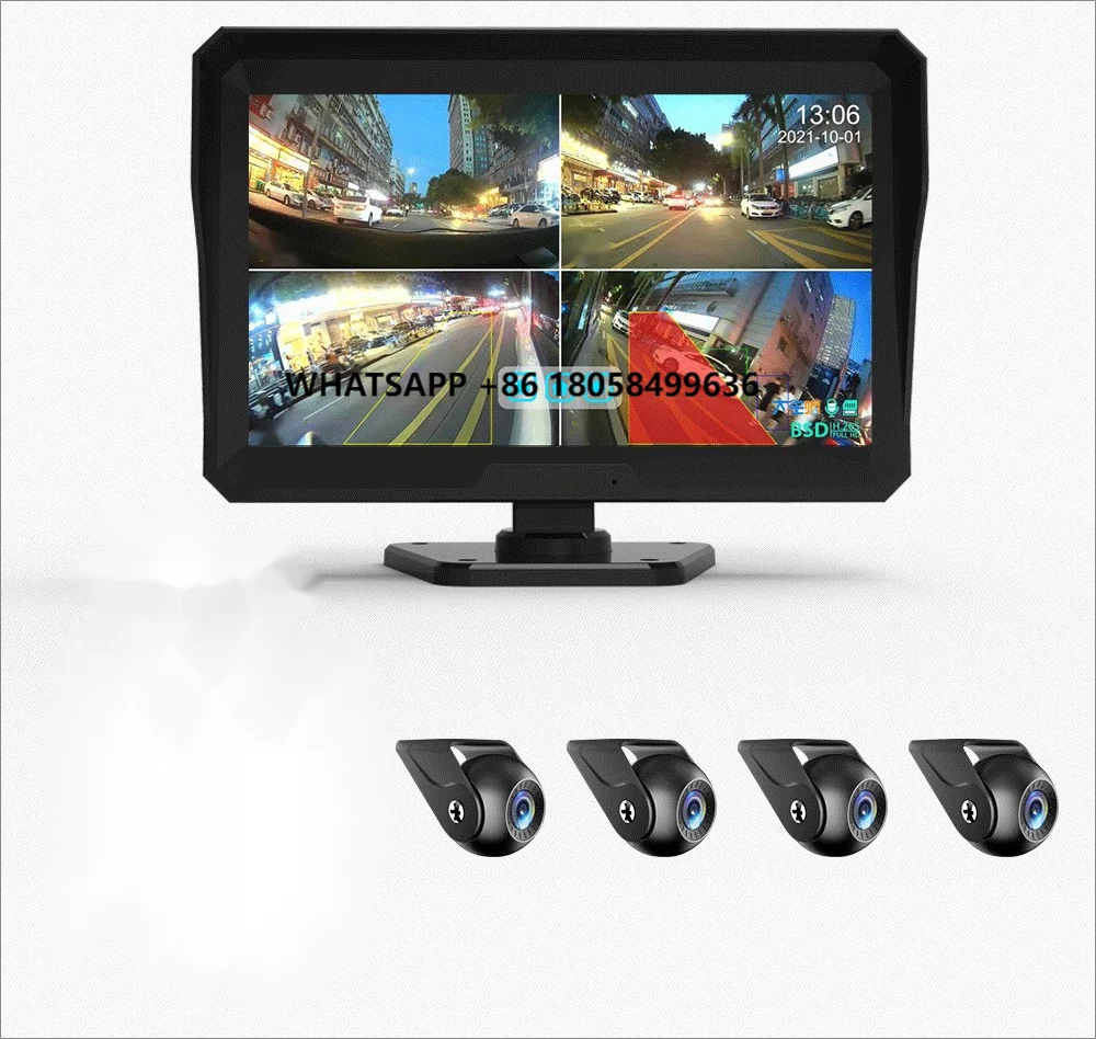 Semirremolque monitoreo de cuatro vías grabadora de conducción de camiones grandes 24v HD visión nocturna BSD punto ciego alerta temprana aceite antirrobo