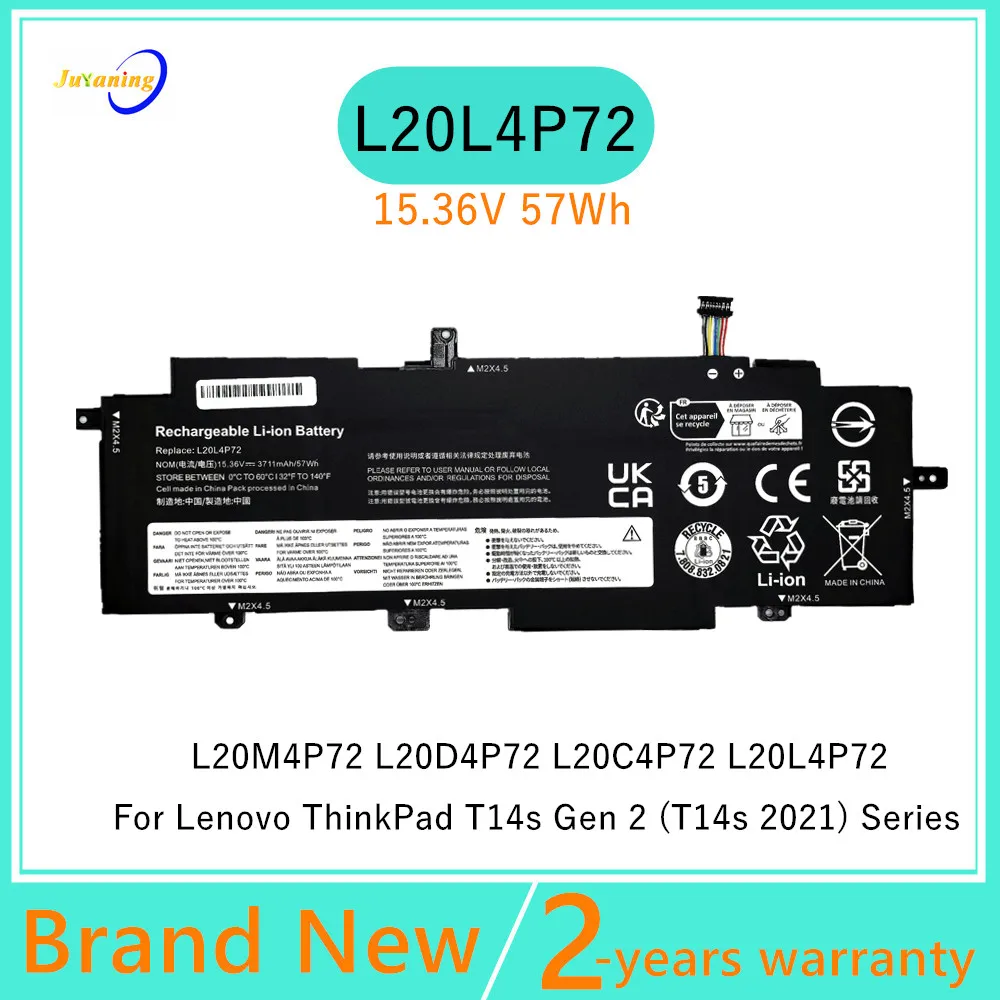 Laptop Battery For Lenovo ThinkPad T14s Gen 2 (T14s 2021) Series L20M4P72 L20D4P72 L20L4P72 L20C4P72