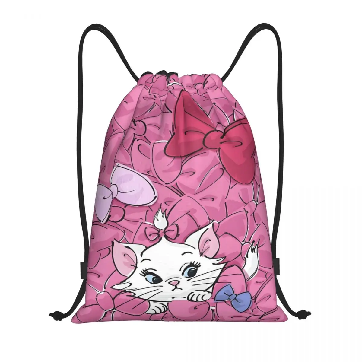 Borse zaino con coulisse personalizzate Marie Cat Donna Uomo Borse leggere per sport da palestra con animazione per lo shopping