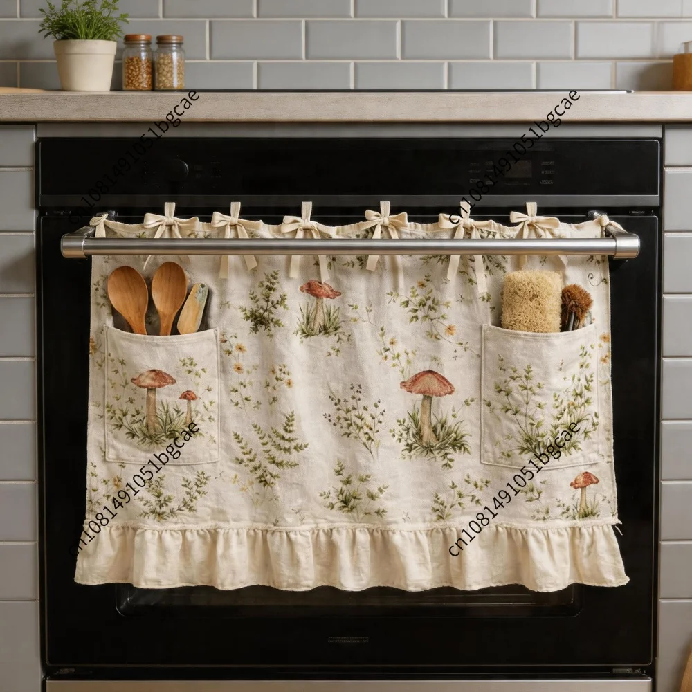 Handmade Oven Skirts with Pockets Handmade Oven Curtains with Adjustable Lace for Dishwasher Washing Machine Range Hide Clutter
