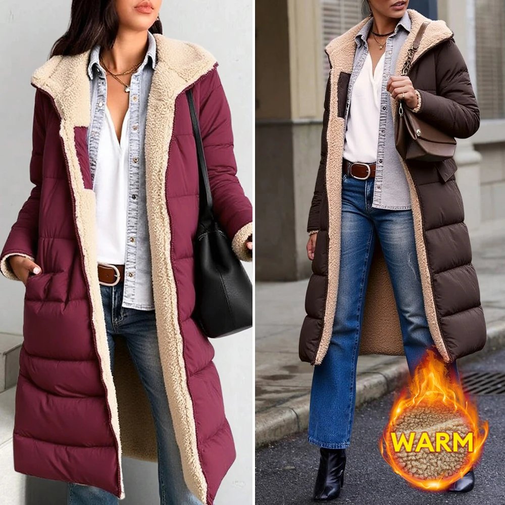 

Осень-зима новая женская верхняя одежда с капюшоном стандартного кроя однотонное стеганое пальто женское ретро винтажное повседневное парки одежда