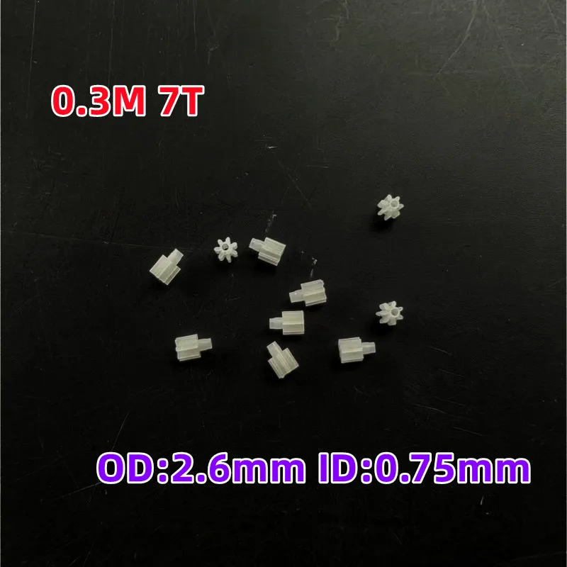 10PCS/Lot 7 Teeth 0.75mm Shaft Hole Gears Small Remote Control Helicopter Spare Parts Motor Small Gear 7T Diameter 2.6mm