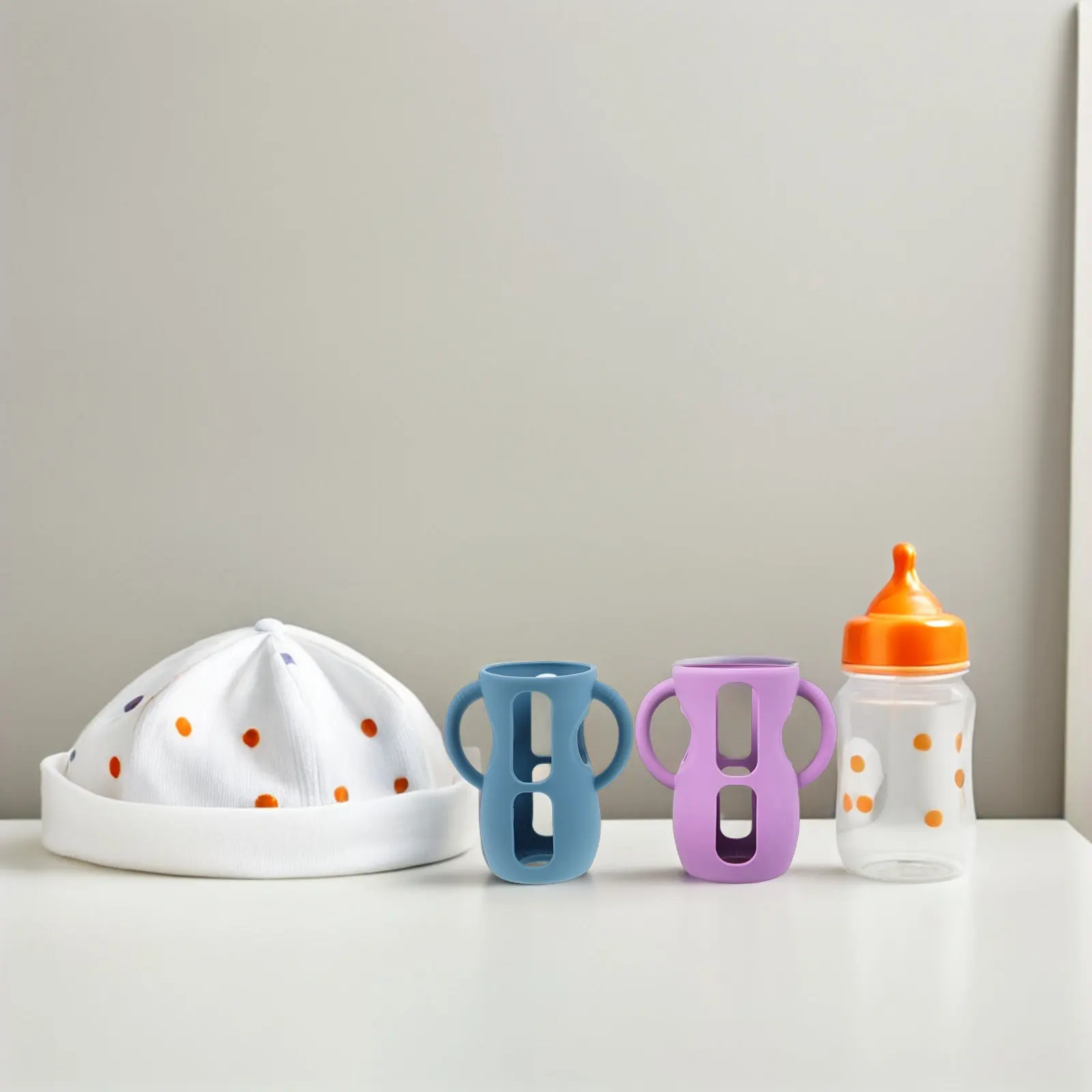 3Pcs Silicone Baby Bottle Sleeve Covers with Handles Compatible with Philips 240Ml Glass Bottles Shock Absorbing Insulated