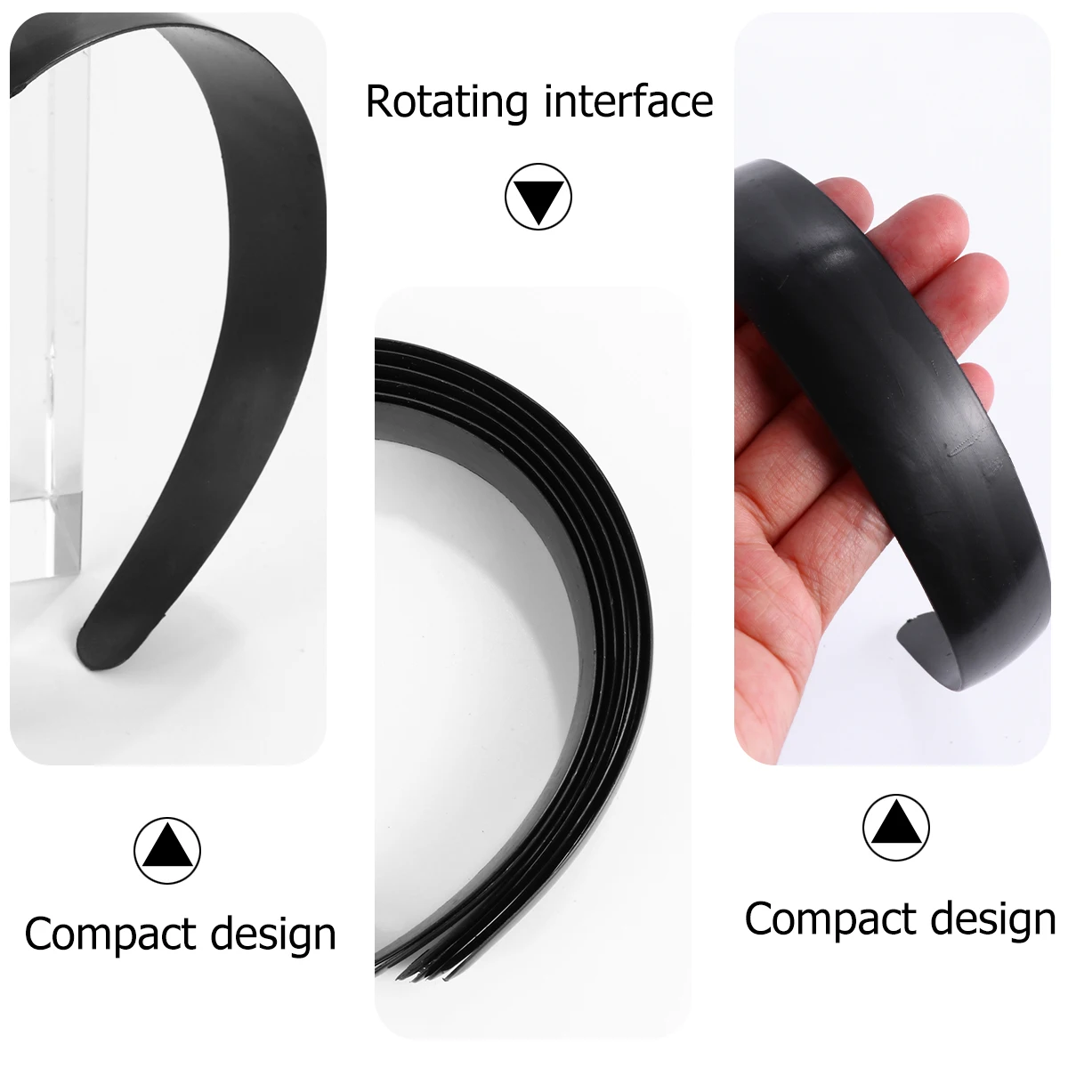 

12pcs Plastic s Black Hair for Girls Wide No Teeth Plain Plastic Headb s Accessories Women Daily Party Wear