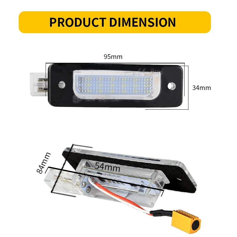 2PCS Canbus White 12V LED License Plate Light Lamp For BMW 7 series E32 730i 730iL 735i 735iL 740i 740iL 750i 750iL 1986-1994