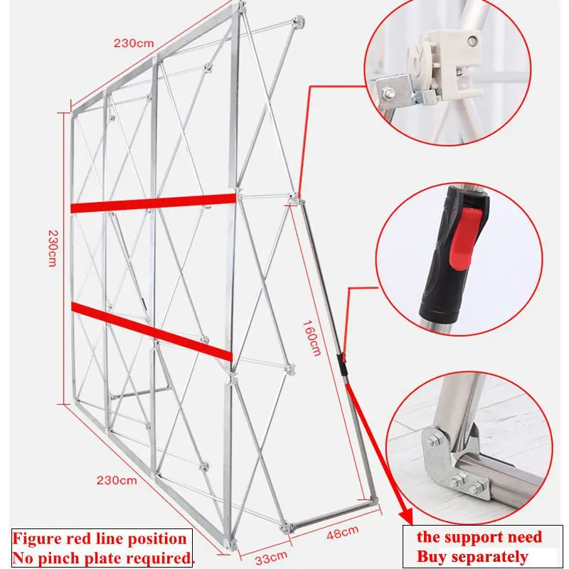 Cheap Flower Wall Stand Flower Backdrop Frame Good Quality Folding Stand KT Board Meeting Background Frame