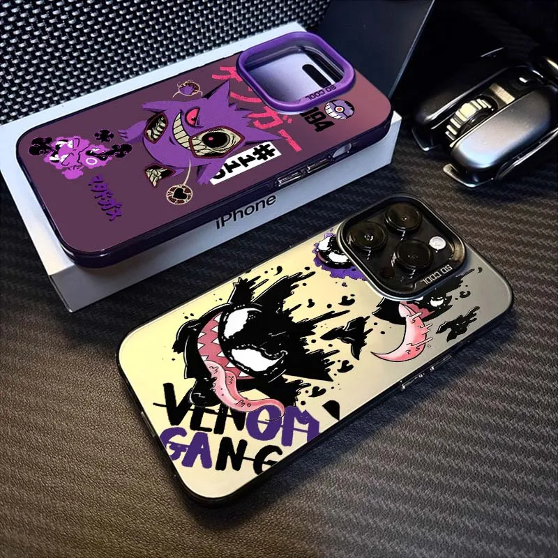

P-Pokemons G-Gengs G-Guis Phone Case For Apple iPhone 16 15 14 13 12 11 XS X Pro Max Plus Colorful Silver Cover