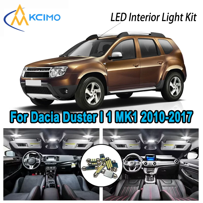 

Premium Bright LED Interior Light Kit for Dacia Duster I 1 MK1 2010-2017 2012 2013 Dome Map Trunk Car Lamps with Canbus No Error