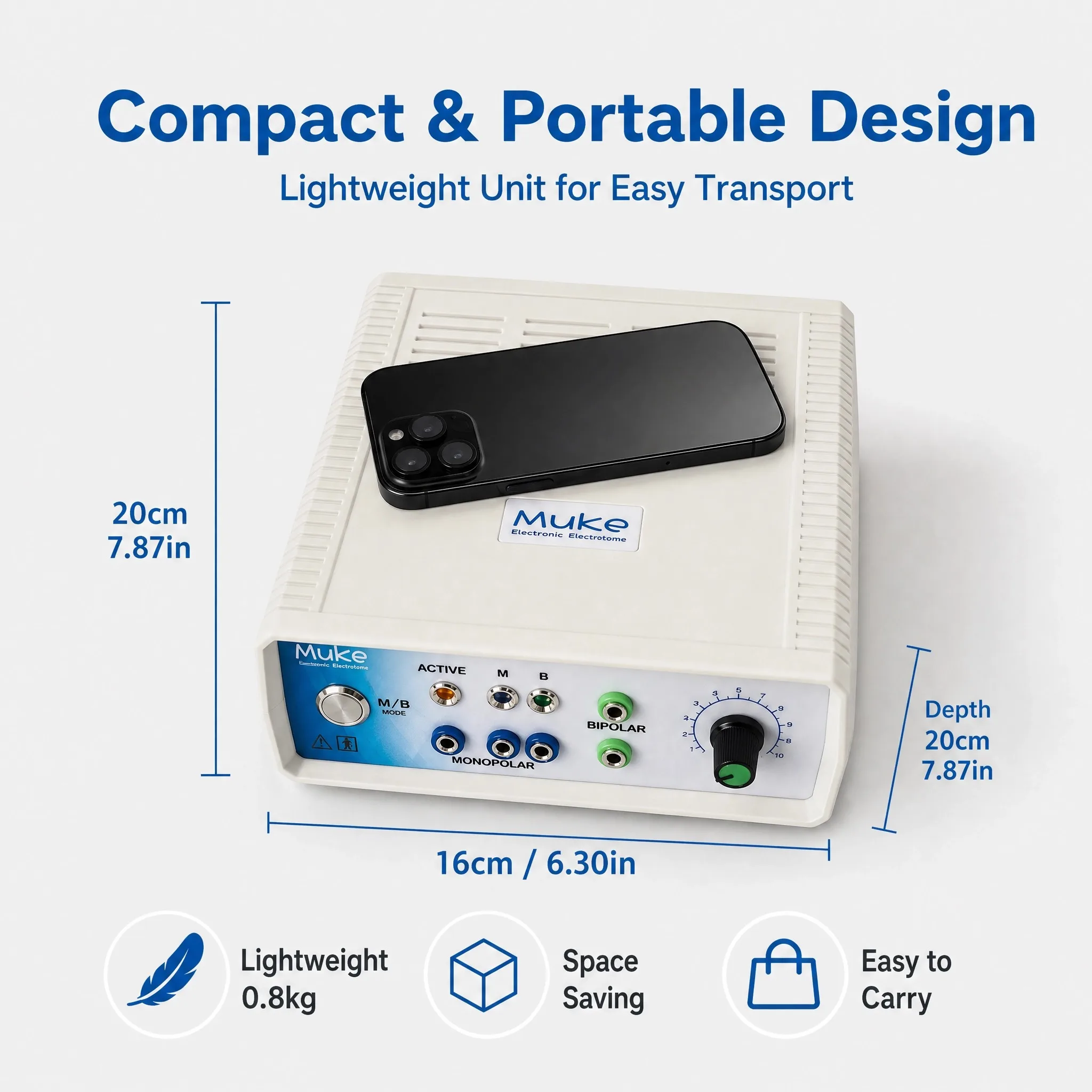 Compact Portable Monopolar Bipolar 50W High‑Frequency Beauty Ion Main Unit, Hand Foot Pedal Control Professional Aesthetic Salon