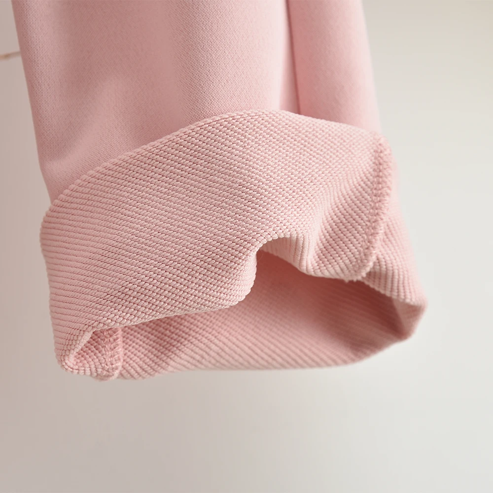 2025 الربيع والخريف طويلة الأكمام الفتيات مجموعة رسالة قميص مطبوع + بلون جرس أسفل السراويل الوردي ملابس الأطفال غير رسمية #6