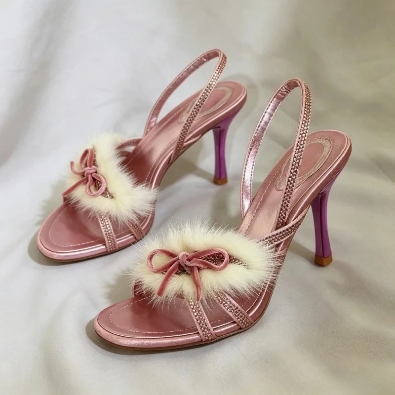 

Женские туфли-босоножки с пайетками и открытой спиной, новинка, сексуальные, брендовые, для вечеринок, с бантом-бабочкой, дизайнерские туфли, Sandalias De Mujer