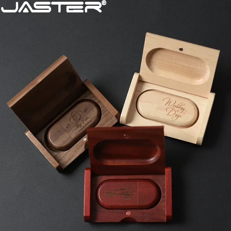 JASTER USB 2.0 gorąca sprzedaży owalne drewniane USB + BOX pendrive (darmowe własne logo) USB 4GB 8GB 16GB 32GB 64GB pamięć USB