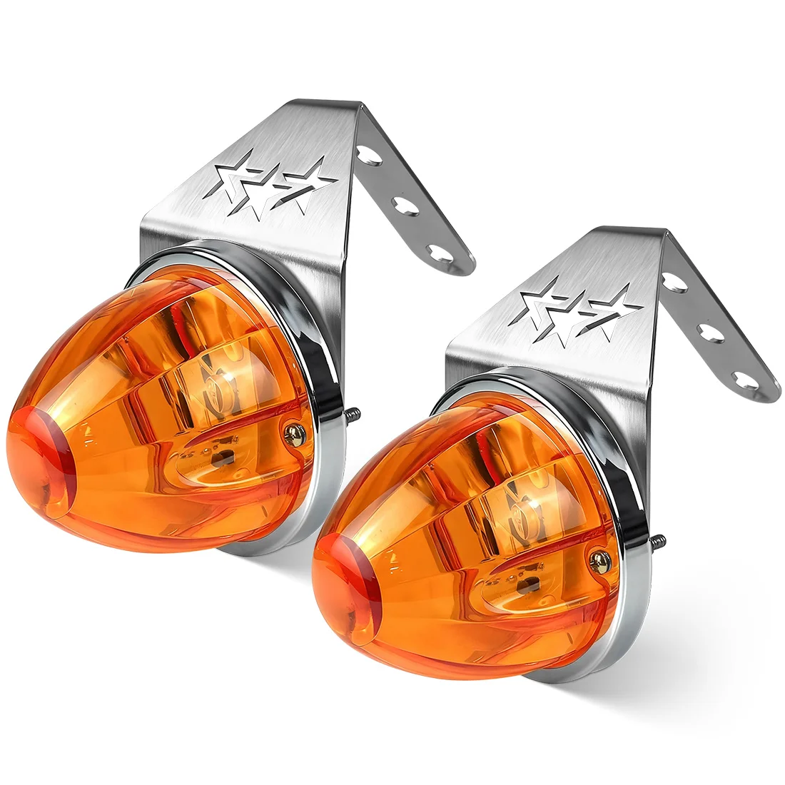 Watermelon Mirror Turn Signal Lights Angled Bracket Side Marker Lamp Holder Stainless Steel Support for 75mm Watermelon Lights
