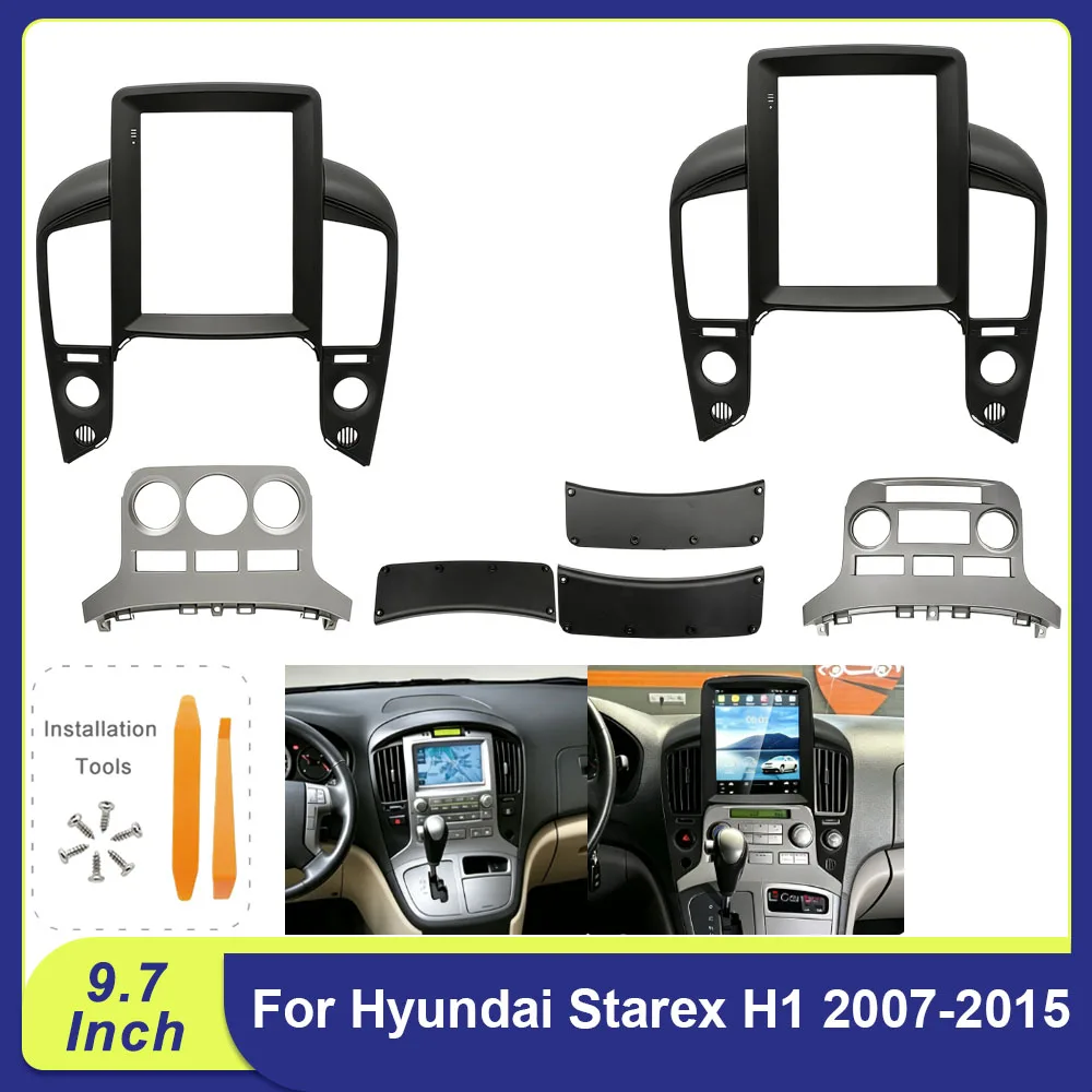 For 2007-2015 Hyundai Starex H1 9.7 Inch Vertical Fascia Panel Android Car Audio Stereo Dashboard Mount Frame Kit