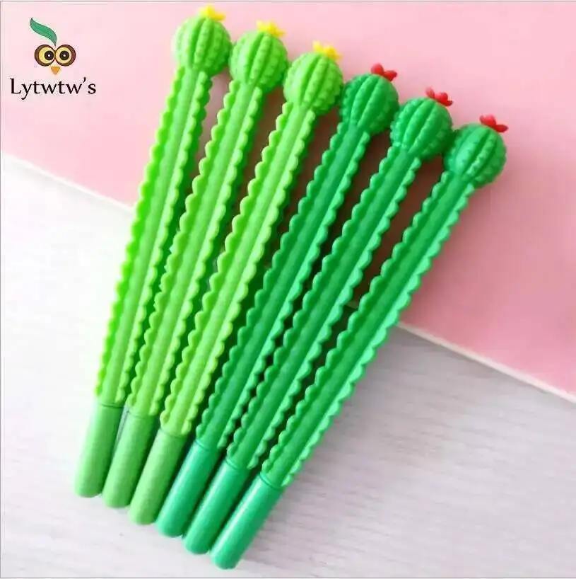 Bolígrafo de Gel de Cactus de Lytwtw, plantas neutrales, material escolar y de oficina, papelería de escritura, bolígrafos bonitos y creativos Kawaii, 1 Uds.