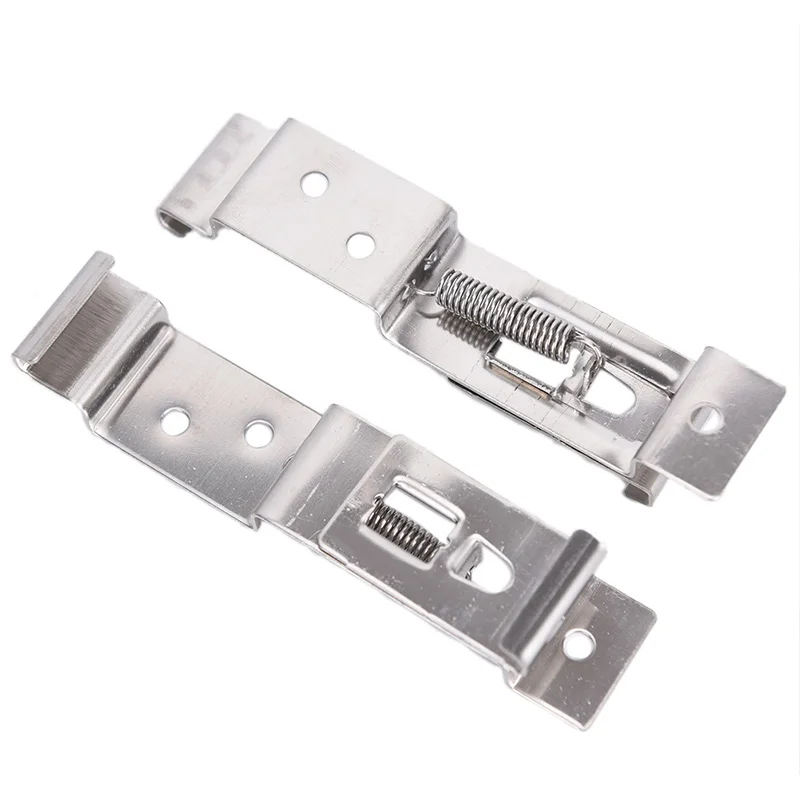 2PCS Rectangular Car License Plate Spring Loaded Stainless Steel Bracket Cars Frame Holder Clamps Trailer Number Plate Clips