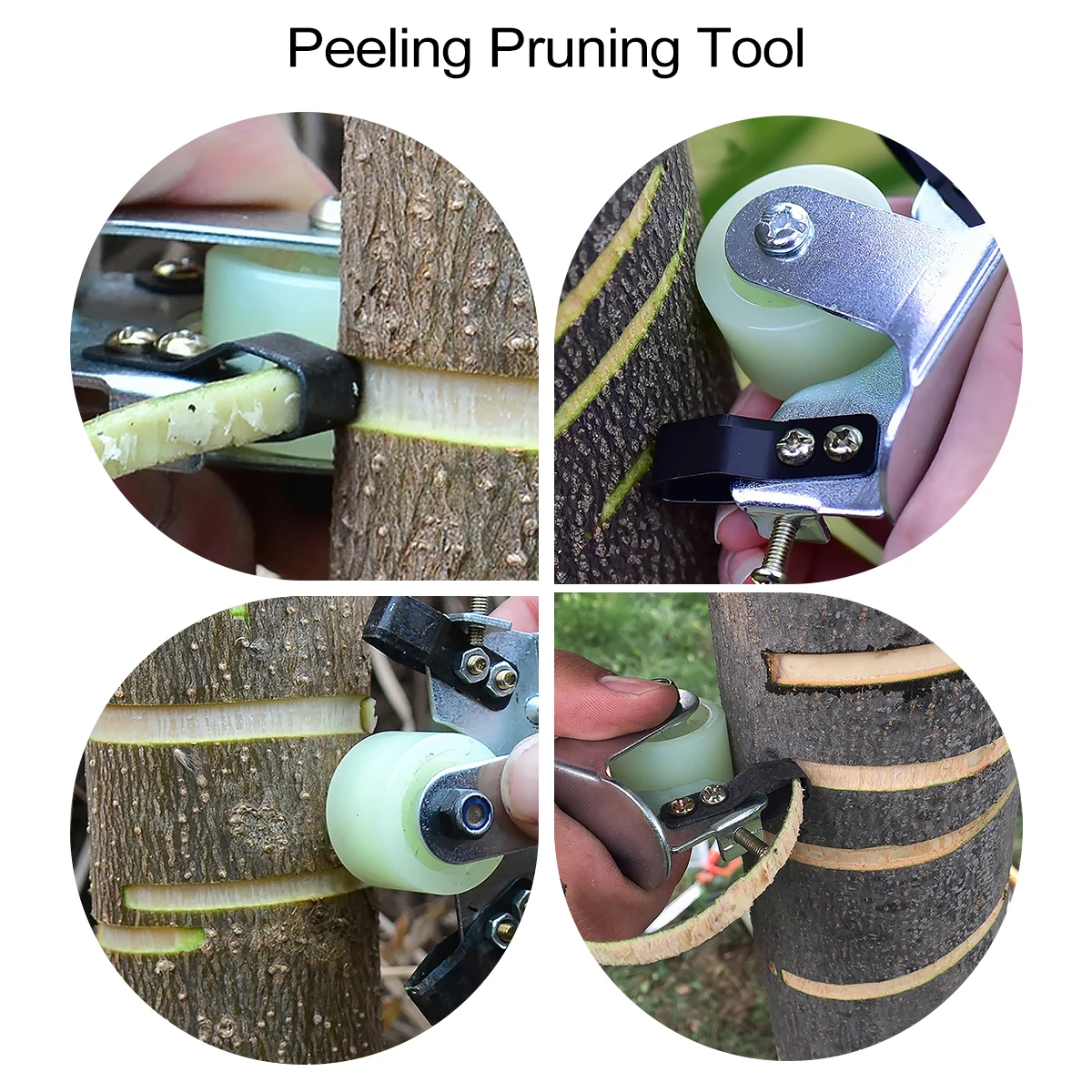 

Stripping Cutter Pulley Double Knives Wheel Bark Stripper Wood Log Peeler For Girdling Fruit Tree Garden Orchard Bark