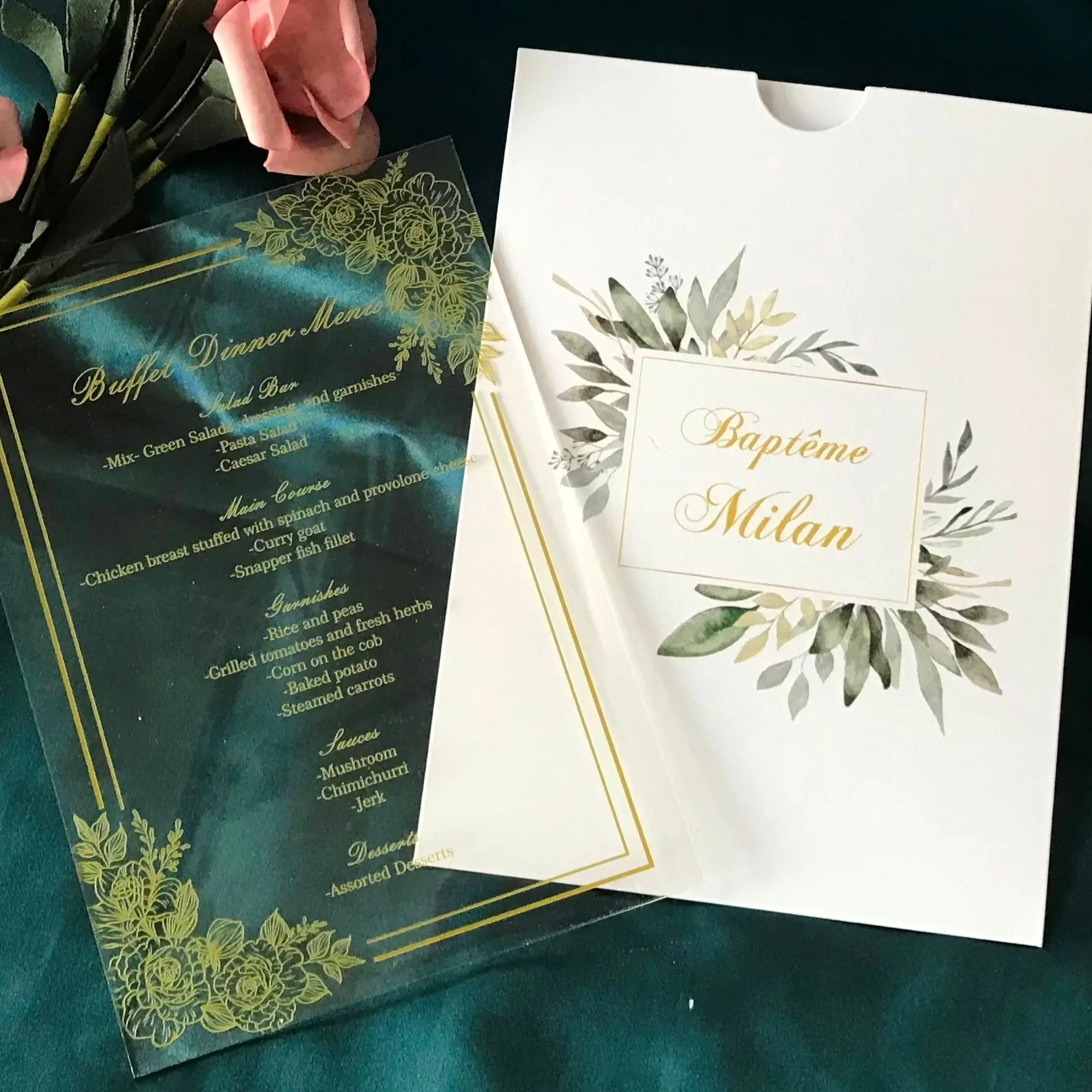

Acrylic Wedding Invitation,Custom 10pcs Acrylic Invitation,Personalized Envelopes,Printed Gold Baby Shower Invitation,Decoration