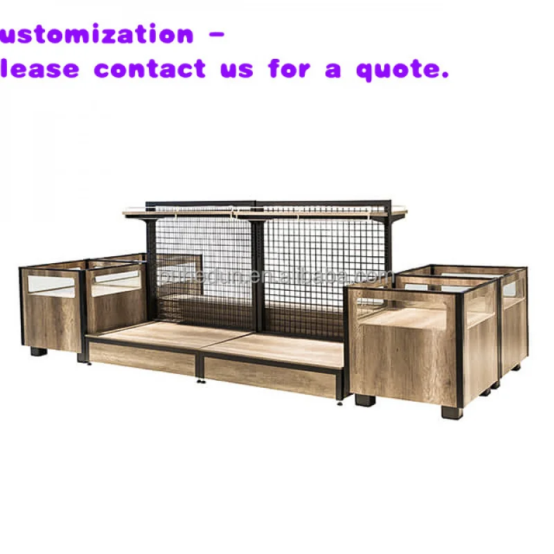 custom.Supermarket Heavy-Duty Rice Display Rack Light-Duty Wooden Metal Rack