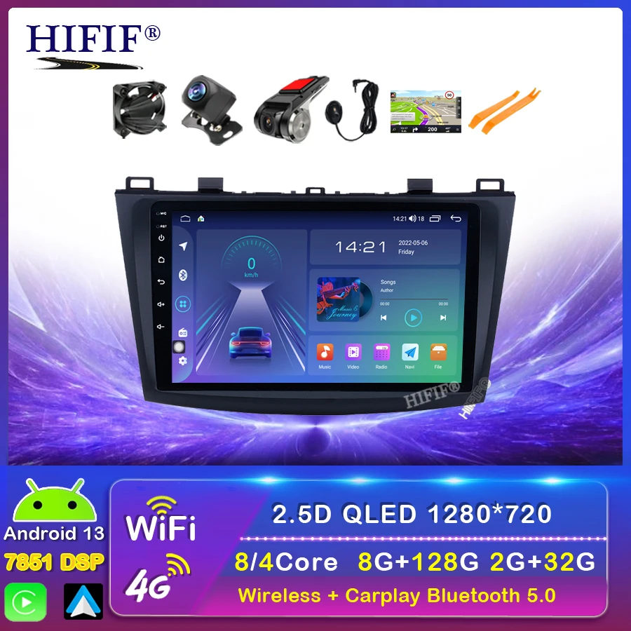 4G + 64G Android 13 Car Radio For Mazda 3 2004-2013 maxx axel Wifi Auto Stereo car dvd gps Navigation stereo Multimedia Player