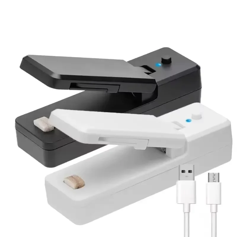 Мини-запайщик пакетов 2 в 1, перезаряжаемый портативный вакуумный термосварщик пакетов, подходящий для упаковки пищевых продуктов и термосвариваемый пластиковый пакет