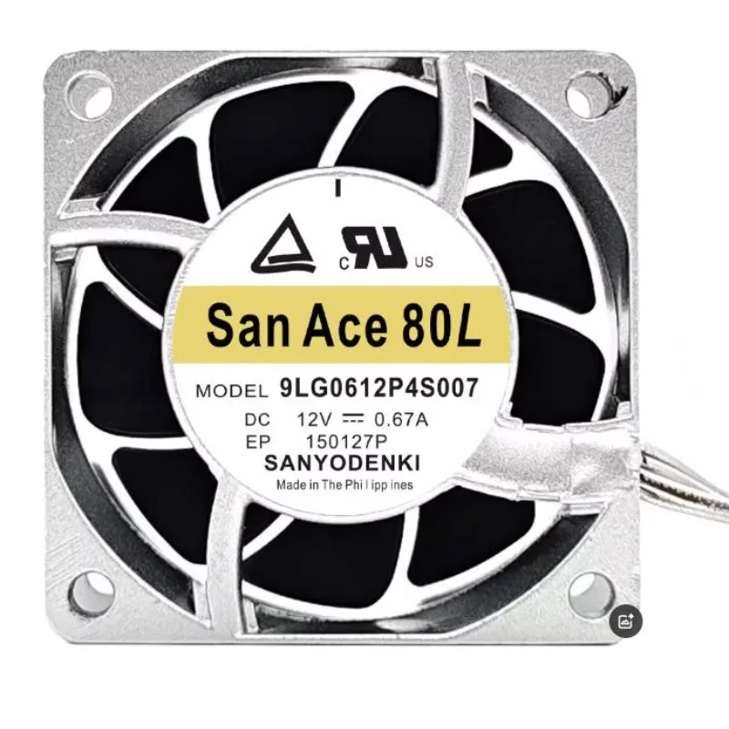 New Cooler Fan for Sanyo 9LG0612P4S007 Metal Aluminum Frame 12V 0.67A PWM Control 4-Wire Cooling Fan 60 * 60 * 25MM