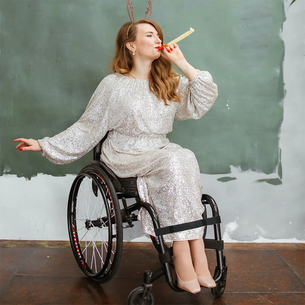 

4pcs Wheelchair Foot Guard Straps Durable Oxford Cloth Black Replaceable Elderly Care Walking Chair Leg Protectors Anti Slip