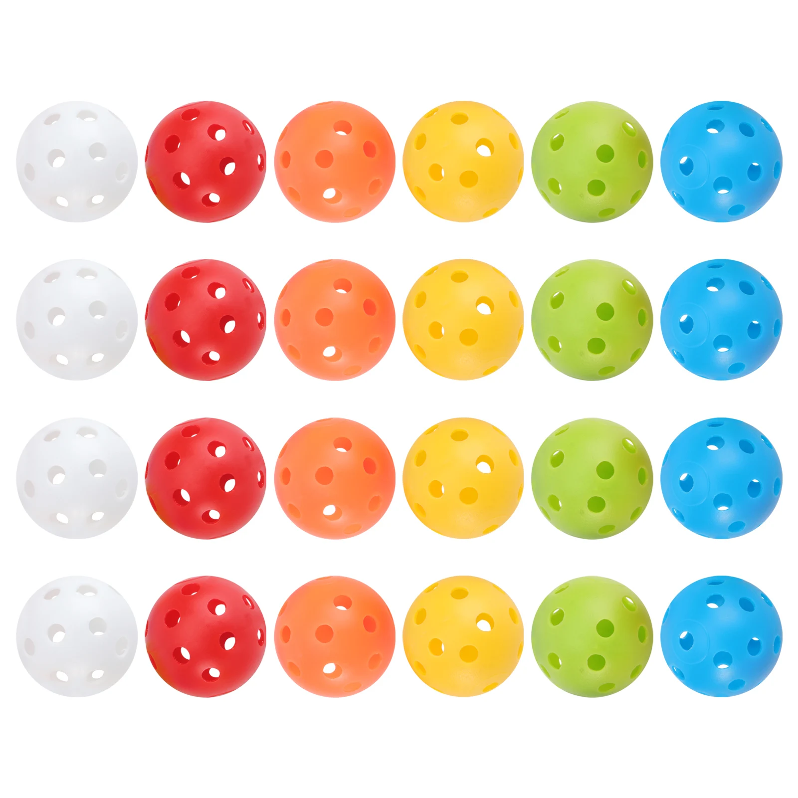 

24pcs Perforated Plastic Play Hollow Practice Training Sports (Mixed Colors)