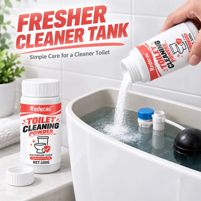 No-Scrub Toilet Powder — Dissolves Urine & Water Stains, Black Scale Instantly; De-Yellows, Brightens, Deodorizes; for Bowl/Tank