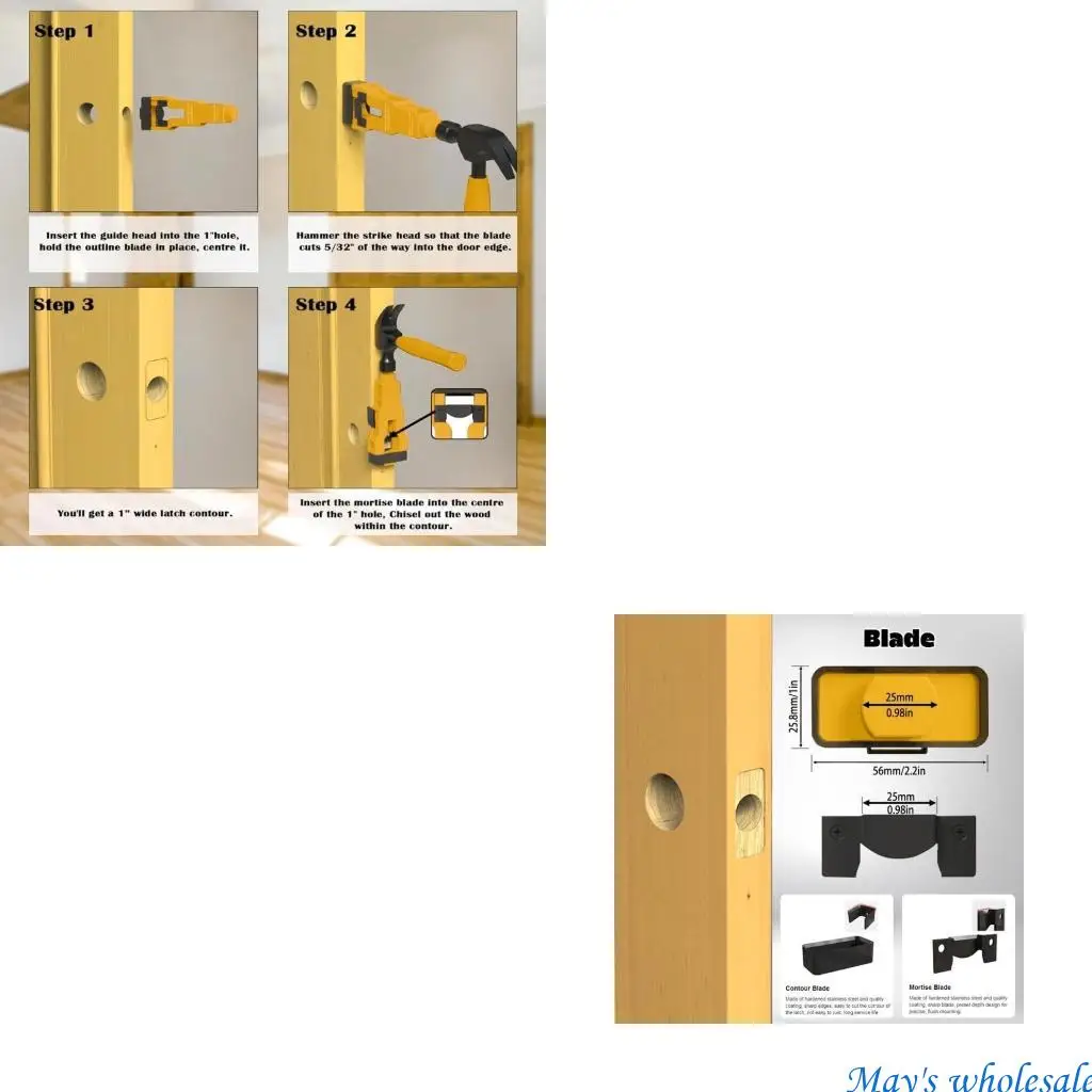 

Стабильный врезной инструмент для установки дверных защелок толщиной 1 ~ 3/4 дюйма, 1 ~ 3/8 дюйма, совместимость 448A