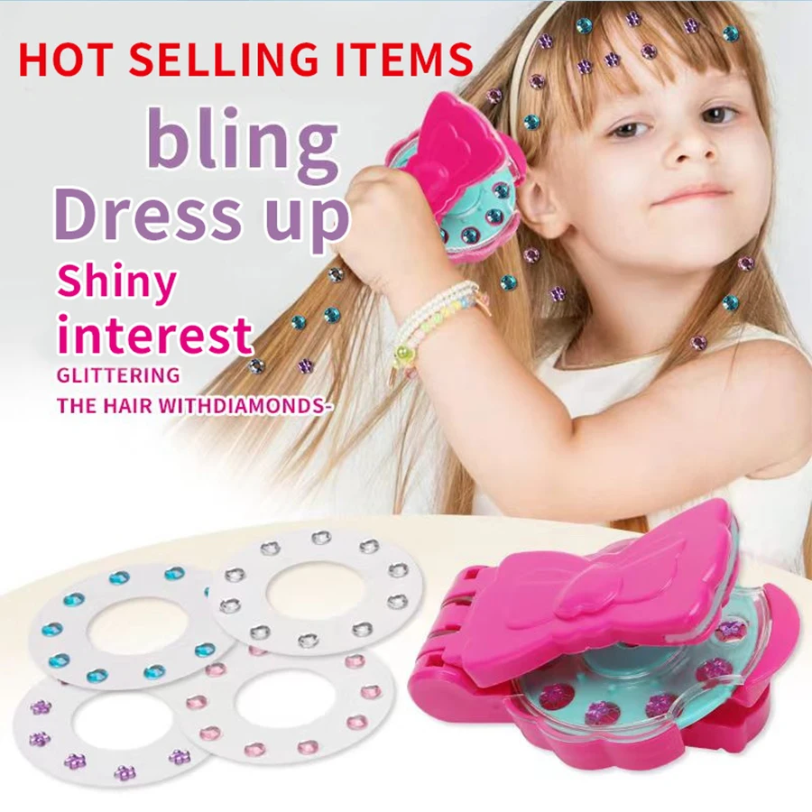 1 مجموعة/100 قطعة/120 قطعة/220 قطعة مجوهرات الشعر الصحافة فيلم الماس إكسسوارات الشعر لتقوم بها بنفسك مجموعة لعب الأطفال فستان المنزل #3