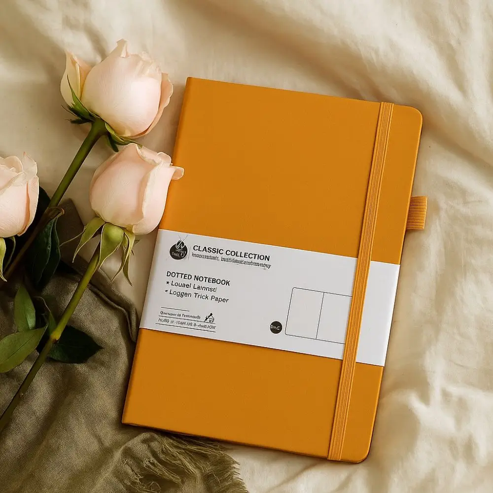 Agenda Premium A5 Notebook Bookmark Ribbon Back Pocket Journal Notebook Tie-strap Pocket Notepad Business