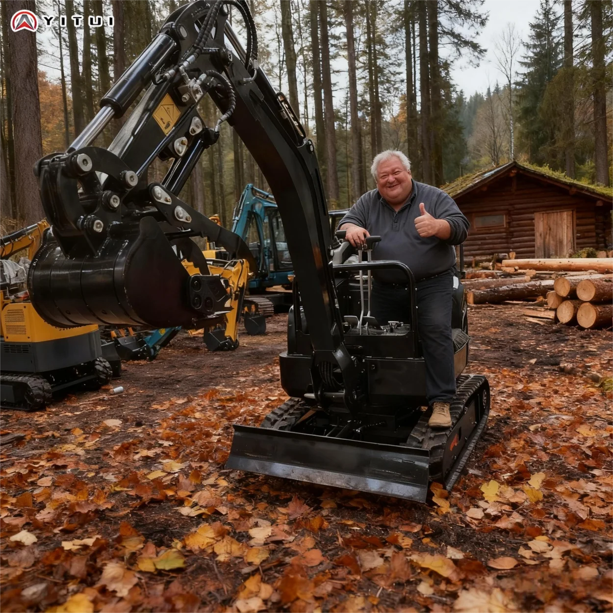 Гусеничный мини-экскаватор 1,2 тонны 1,5 тонны 2 тонны Ce Epa Euro 5 Многофункциональный мини-экскаватор с закрытой кабиной по индивидуальному заказу