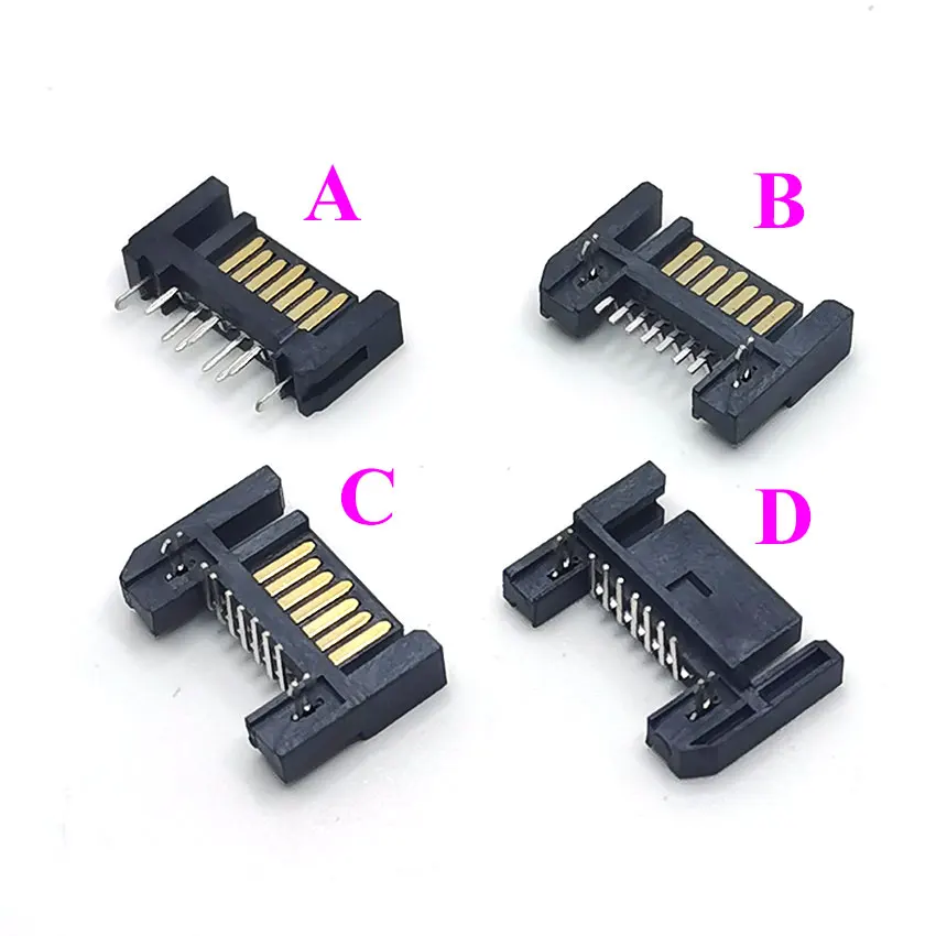 

10PCS SATA 7Pin Male DIP/SMD Type A needle SATA 7P Connector 90 degrees Interface Socket SATA PCB DIY