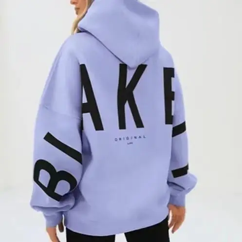 

Новинка 2025, модная свободная толстовка с капюшоном и принтом Thiened Long Sve, женская одежда, удобный свитшот для весеннего сезона