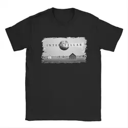 Interstellar T Shirt for Men Pure Cotton Vintage T-Shirts Crewneck Tee Shirt Short Sleeve Clothes Graphic Printed
