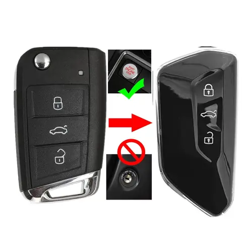 For VW Golf MK7 Jetta Tiguan Polo for Skoda SEAT Cupra Car MQB Remote Key Modified Golf 8 MK8 Remote Key Shell Key Case