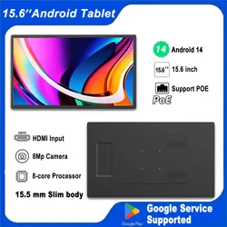 Thin Edge Android 14  Tablet POE 15.6 inch Wall mount Touch Screen 1920*1080 IPS HDMI Input Display 8MP Camera Digital Signage