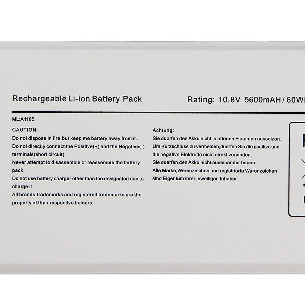 Original Replacement Battery A1181 A1185 For MacBook 13" MB402 MB403 MA566FE/A MB881LL/A 59Wh